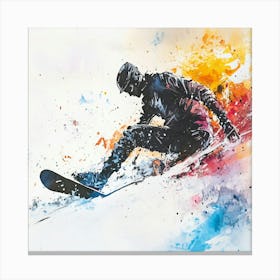 Snowboarder Painting Canvas Print