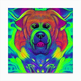 Psychedelic Dog 6 Canvas Print