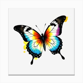 Butterfly On Black Background 1 Canvas Print