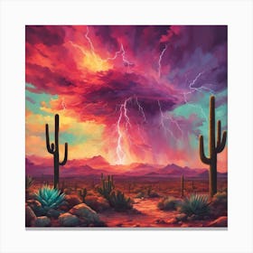 Desert thunderstorm Canvas Print