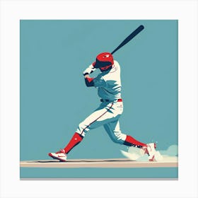 A Baseball Player Hitting Home Run Minimal Illus 1718672829 2 Canvas Print