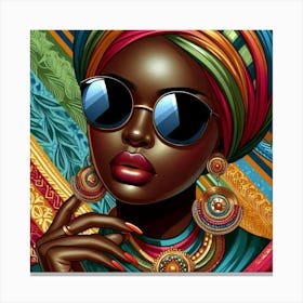 African Woman In Sunglasses 19 Canvas Print