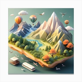 Low-Poly Landscape Canvas Print