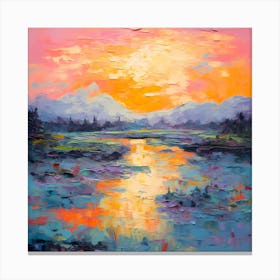 Canvas Symphony: Monet's Sunset Sonata Canvas Print