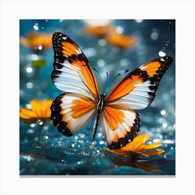 Butterfly In Water Canvas Print