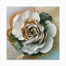 Gold And White Rose Canvas Print