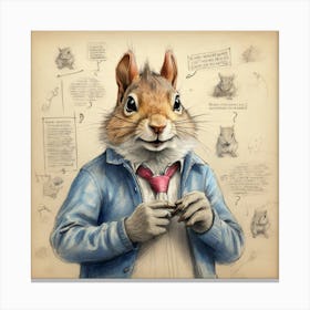 Squirrel In A Suit Canvas Print