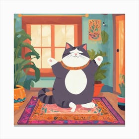 Yoga Cat Canvas Print