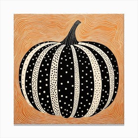 Yayoi Kusama Inspired Pumpkin Black And Orange 9 Canvas Print