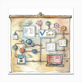 A Workflow Automation Hand Drawn Sketch Illustra 1718669134 3 Canvas Print