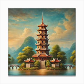 Thien Mu Pagoda in Viet Nam Canvas Print