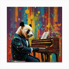 Panda At The Piano Canvas Print