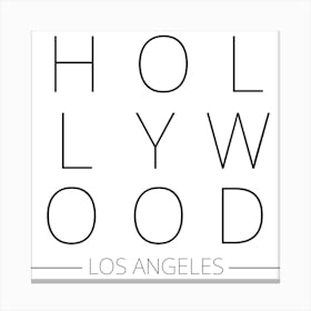 Hollywood Los Angeles Typography City Country Word Canvas Print