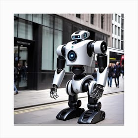 Robot On The Street 17 Canvas Print