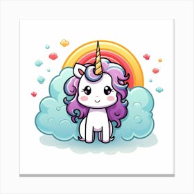 Cute Unicorn 769 Canvas Print