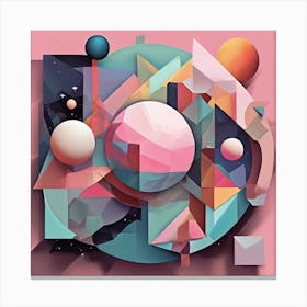 Expanse Of Space Pastel Cubism Style Canvas Print