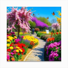 Colorful Flower Garden Canvas Print