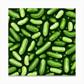 Seamless Pattern Of Cucumbers 1 Canvas Print