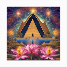 Sacred Lotus Flower 111 Canvas Print