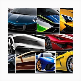 Collage Of Lamborghinis Canvas Print