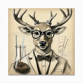 Deer With Glasses 5 Canvas Print