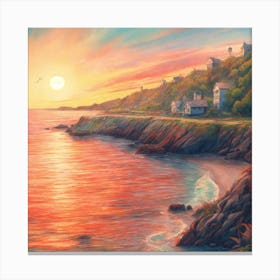 Sunset On The Coast Canvas Print