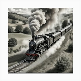 Steam Train art Canvas Print