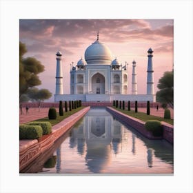 Taj Mahal Soothing Pastel Landscape Canvas Print