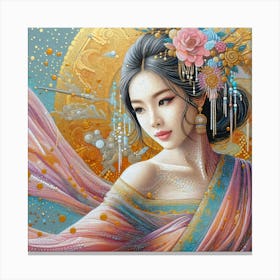 Geisha Creative Illustration Artwork 45 Canvas Print