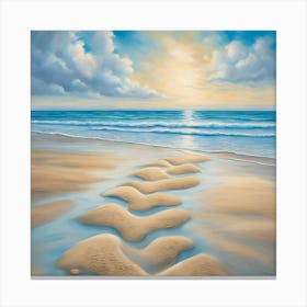 Footprints In The Sand Canvas Print