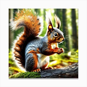 Squirrel In The Forest 393 Canvas Print