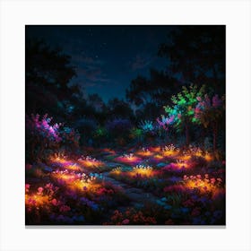 Fairy Garden At Night 1 Canvas Print