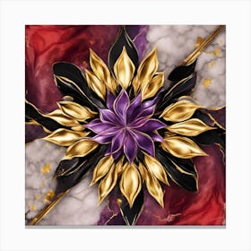 Purple And Gold Flower Canvas Print