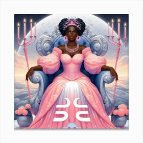 Black Woman On A Throne Canvas Print