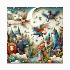 Unicorns And Fairies Canvas Print