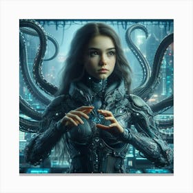 Octopus Girl 6 Canvas Print