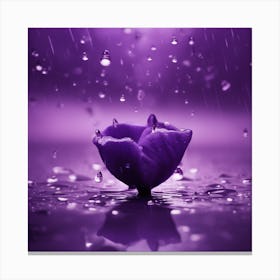Purple Flower In The Rain Canvas Print