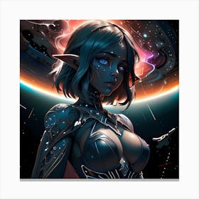 Elf Girl In Space Canvas Print