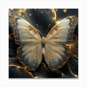 Butterfly On A Black Background Canvas Print