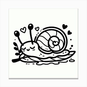 Line Art snail 1 Canvas Print