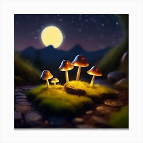 Glowing Mushrooms  Canvas Print