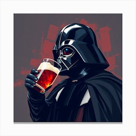 Darth Vader Drinking Beer Canvas Print