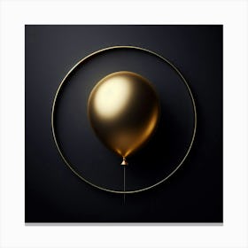 Gold Balloon In A Circle Canvas Print