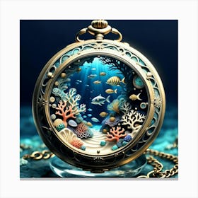 Under The Sea Pocket Watch Canvas Print