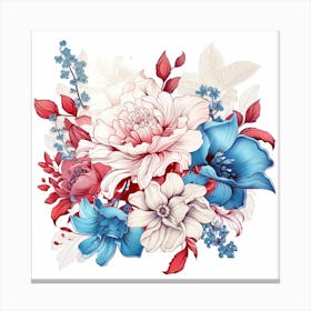 Blue And White Flowers Canvas Print