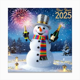 Leonardo Phoenix 09 A Jovial Snowman Adorned With A Glittering 1 Canvas Print