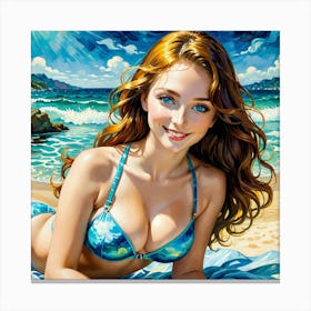 Girl In A Bikini ghj 1 Canvas Print