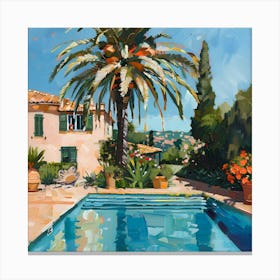 House By The Pool on Mallorca Canvas Print