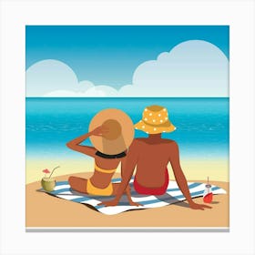 Couple On The Beach Canvas Print