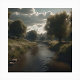 Stream In The Woods 35 Canvas Print